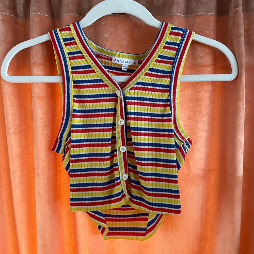 Bright and bold button front tank